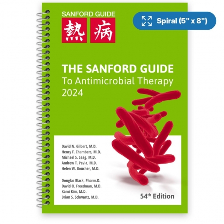The Sanford Guide to Antimicrobial Therapy 2024, 54th Edition (Spiral Edition)